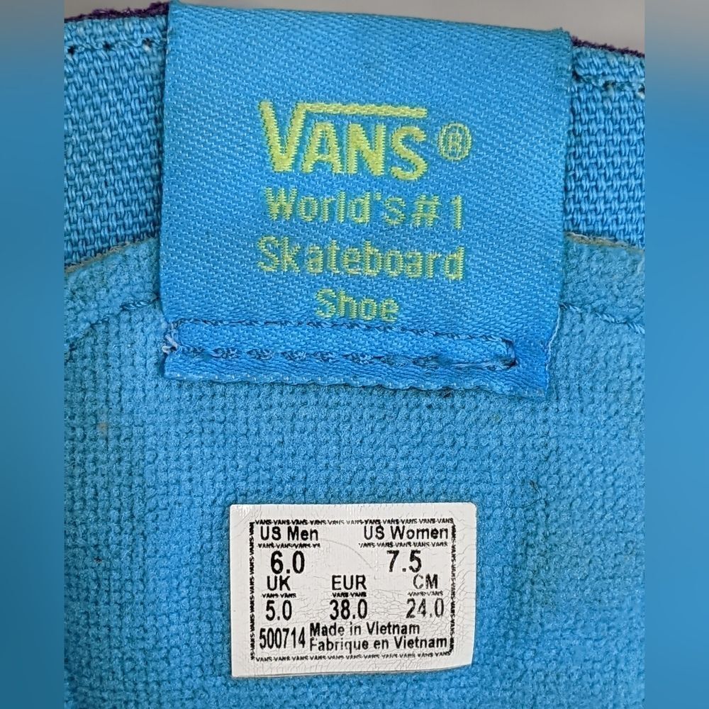 Vans Sk8-Hi 'Crazy Check - Ultraviolet' High Top Sneakers - Picture 10 of 10